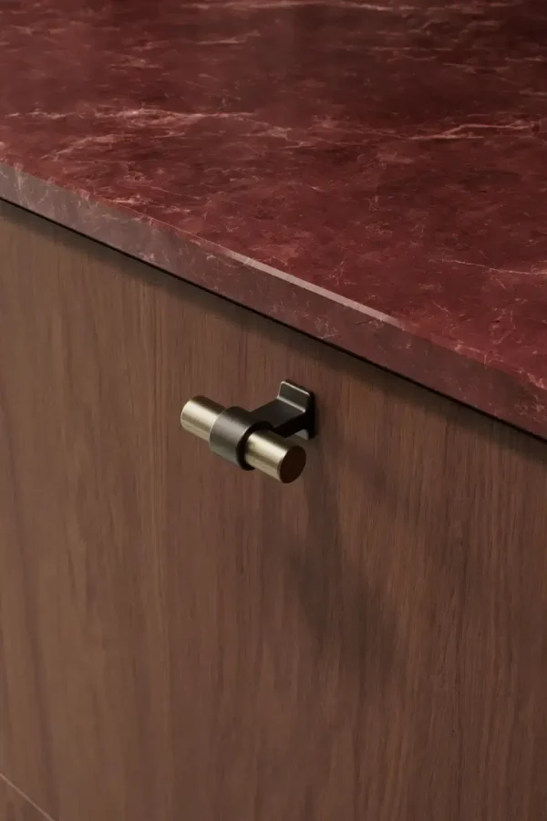 Ručica dugme za nameštaj Bond furnipart – antique brown, montirana na fioku
